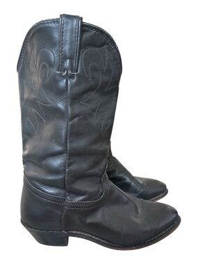 DURANGO SIZE 8M BLACK Cowboy BOOTS LEATHER PULL ON BOOTS